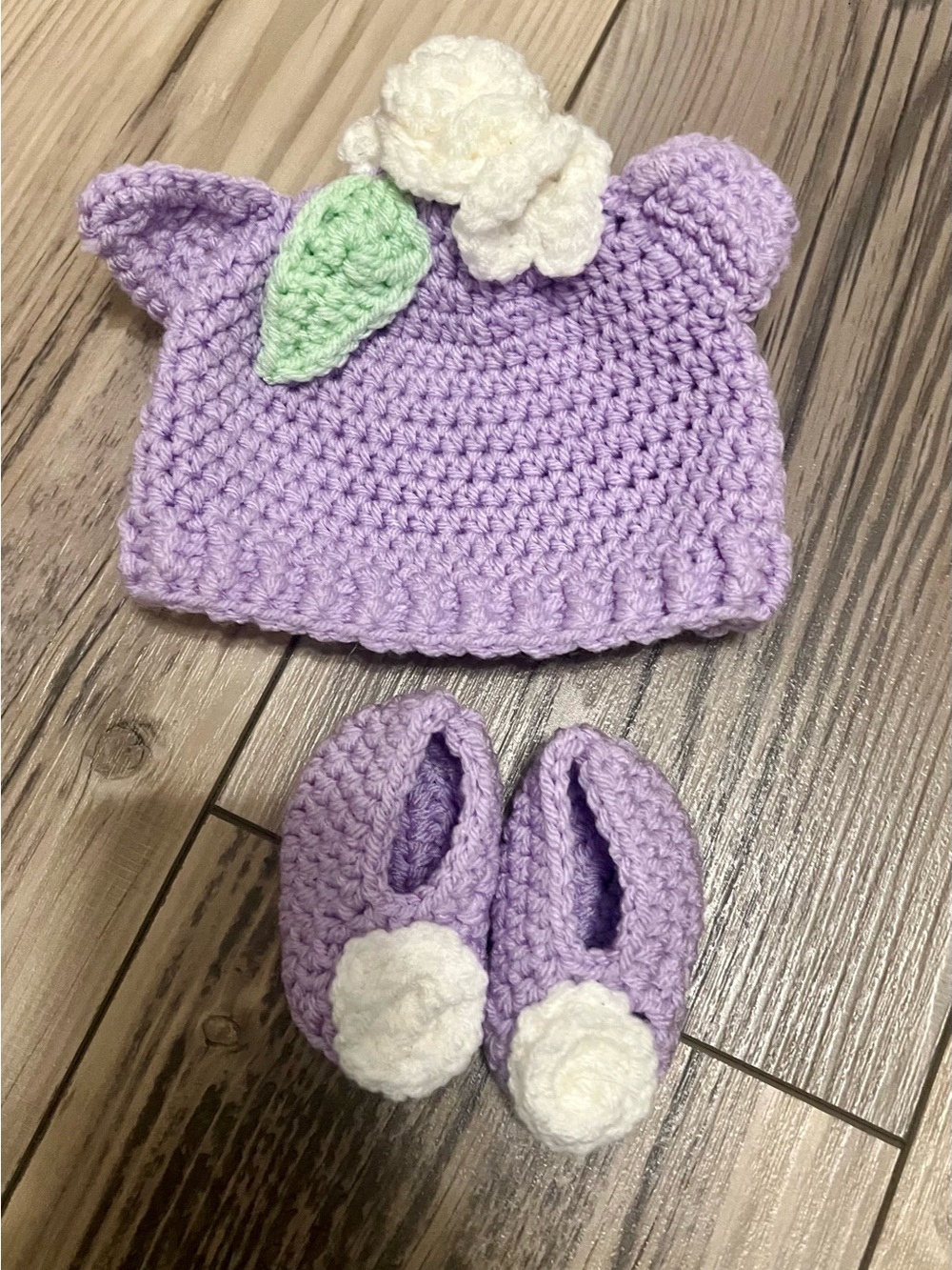 Crocheted Baby Hat and Booties